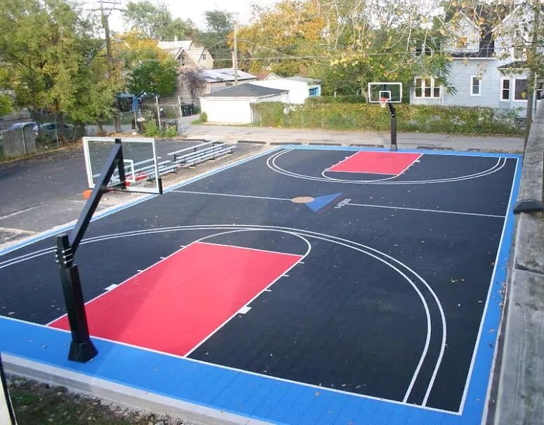 Баскетбольная площадка, волейбольная площадка. Игровые поля и площадки. Баскетбольное поле. 1. Сагама мультиспорт покрытие.