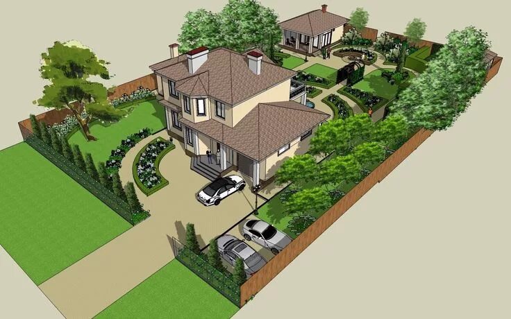 планировка участка 10 соток с домом Farm layout, Garden planing, House styles