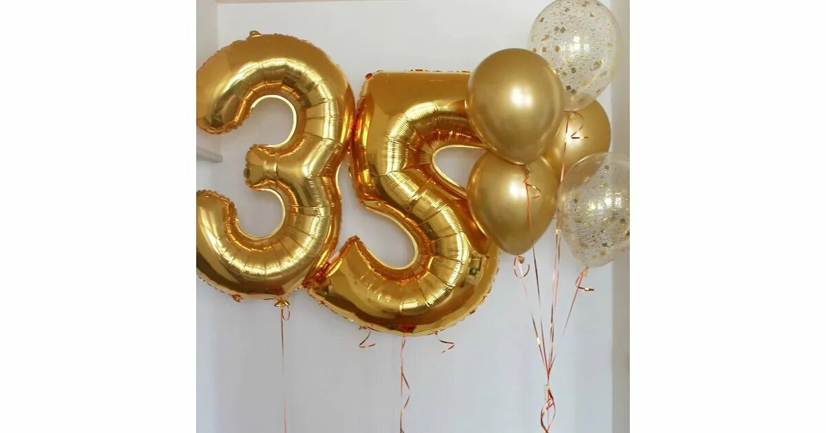 Букет гелевых шаров в цвете фуксии на 35 лет - купить с доставкой в Москве, цена
