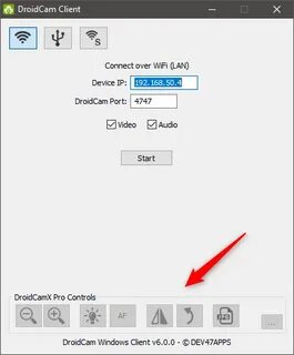 Droidcam client для компьютера