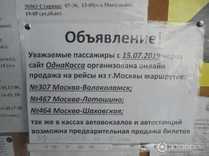 Шаховской автовокзал расписание автобусов