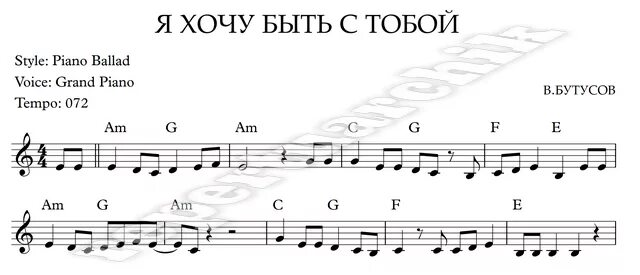 Я так хочу быть с тобой аккорды