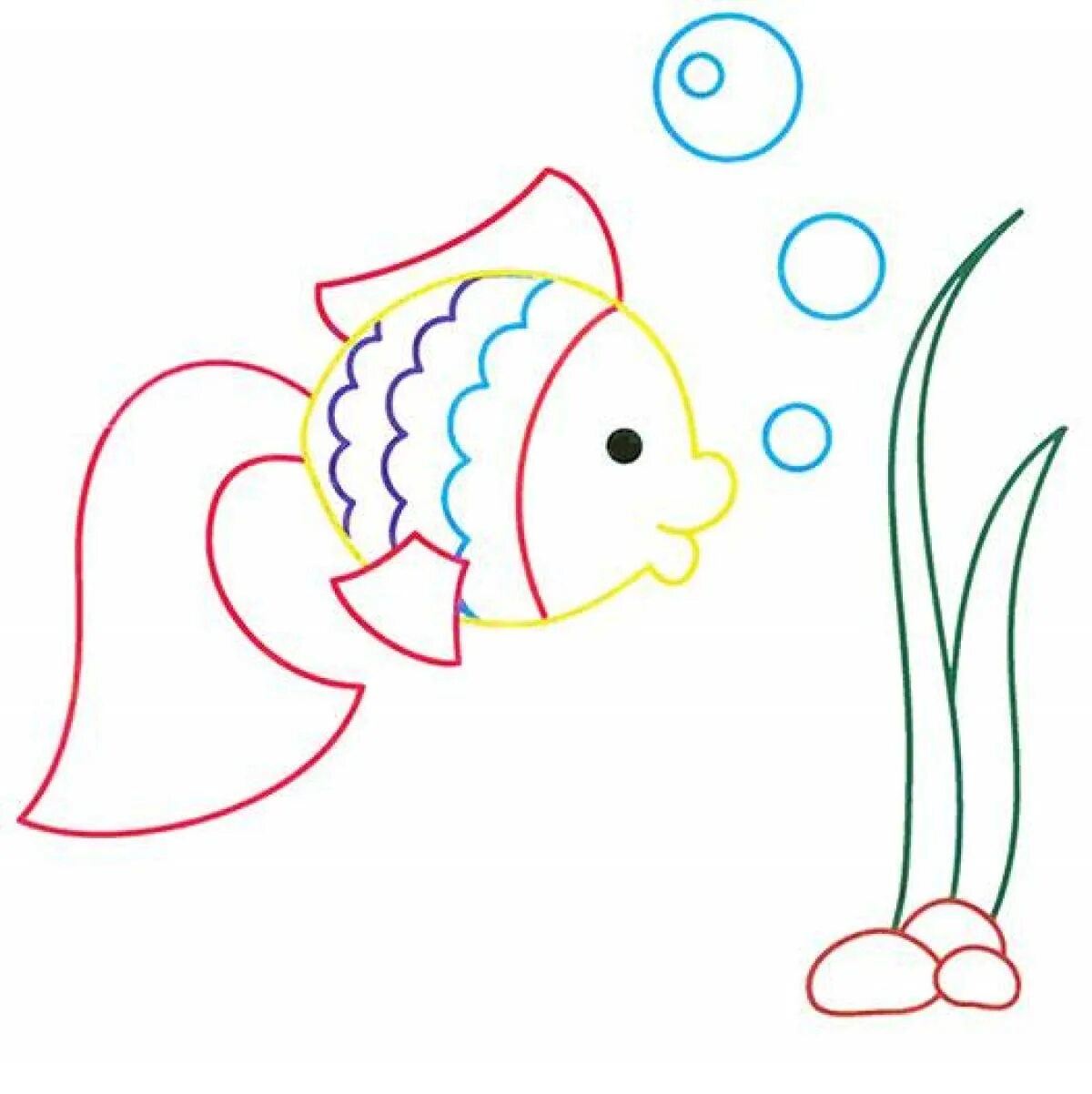 Раскраска рыбка. Рыбка раскраска для детей. Рыба раскраска с цветным контуром. Раскраски для детей с цветным контуром.