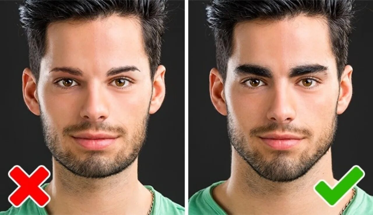 Красивый мужской нос. Идеальные черты лица мужчины. Густые мужские брови. Привлекательные и непривлекательные мужские лица.