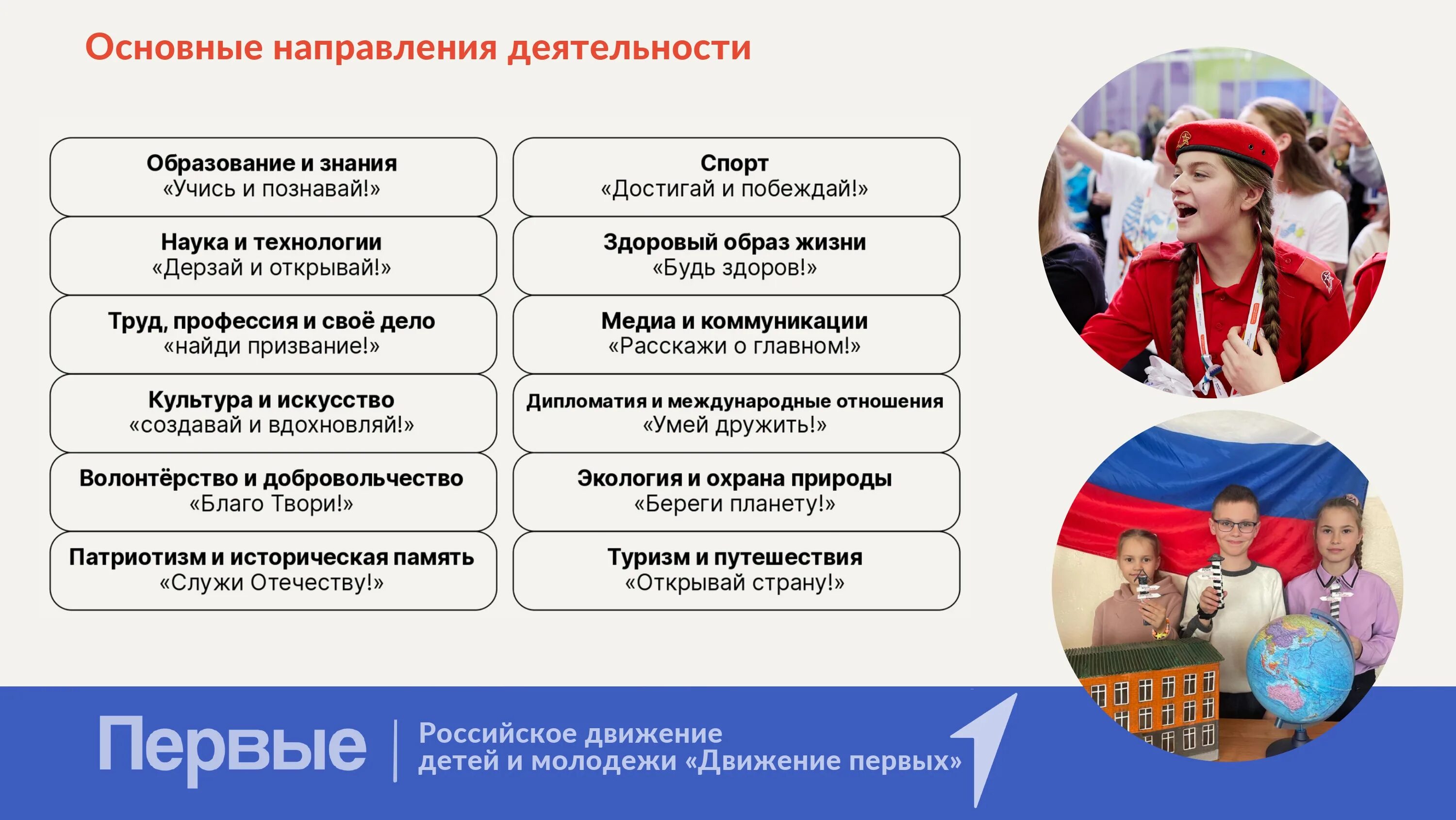 Российское движение движение первых ценности и направления. Российское движение молодежи. направления рдш.