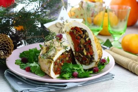 Фаршированная курица грибами сыром
