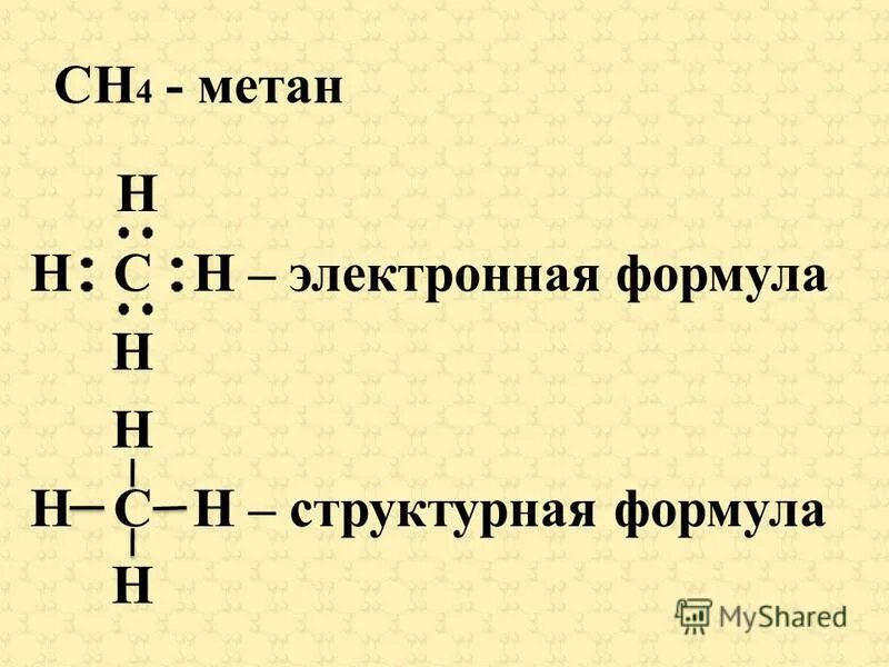 Напишите формулу метана