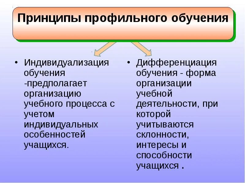 Принцип дифференциации обучения. Дифференциация и индивидуализация. Дифференциация и индивидуализация обучения. Индивидуализация образования.