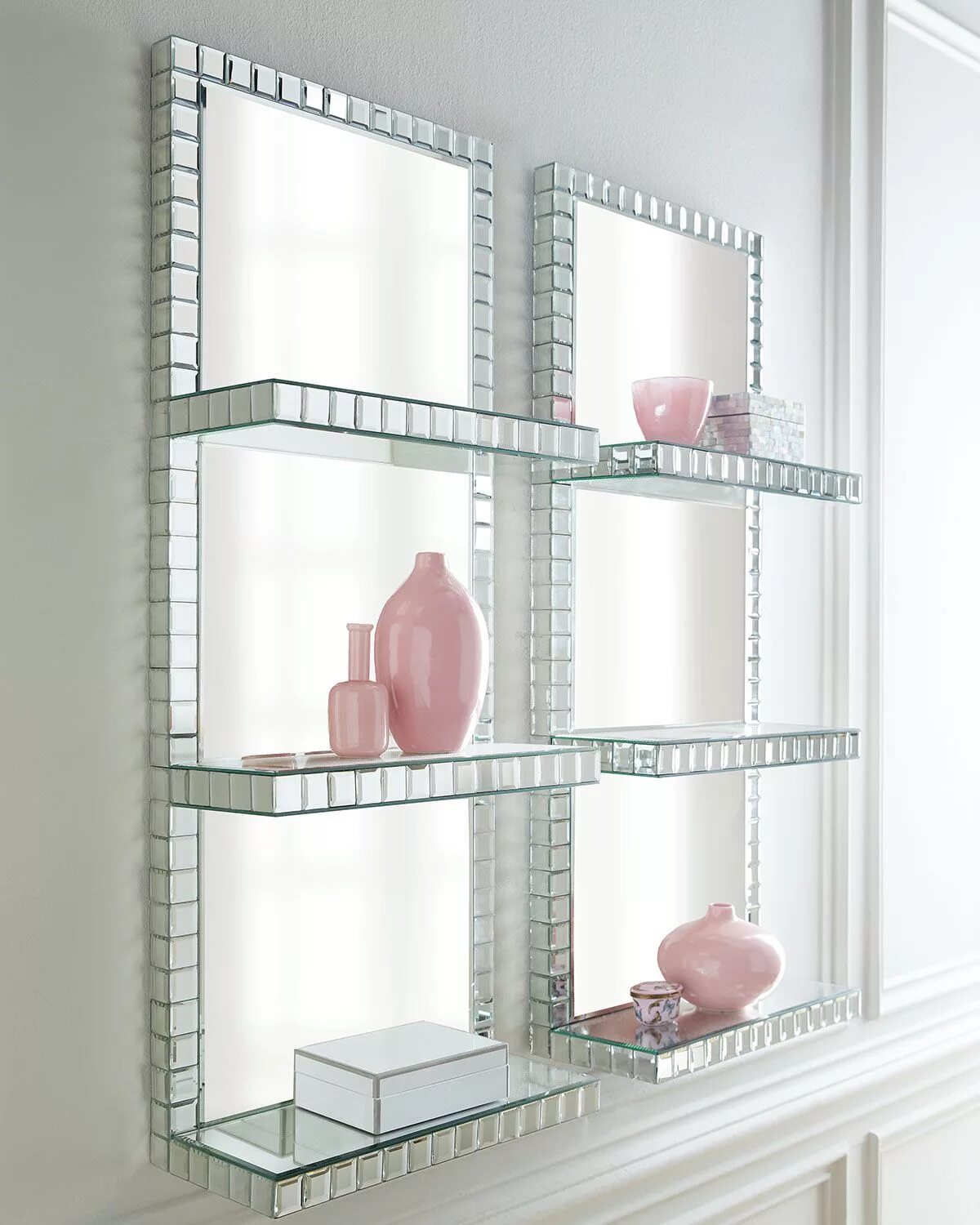 стеклянные полки в интерьере. зеркальные полки. консоли в прихожую. зеркальные полки. 144.