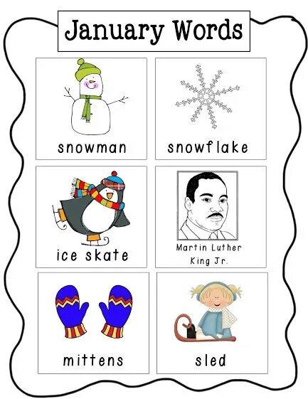Lesson one words. Январь на английском. snowman english words. сноуман слова на английском.