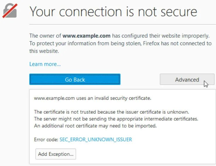 Код ошибки: sec_Error_Unknown_Issuer. Код ошибки: sec_Error_expired_Certificate. Ошибка Unknown Error. Ошибка Firefox.