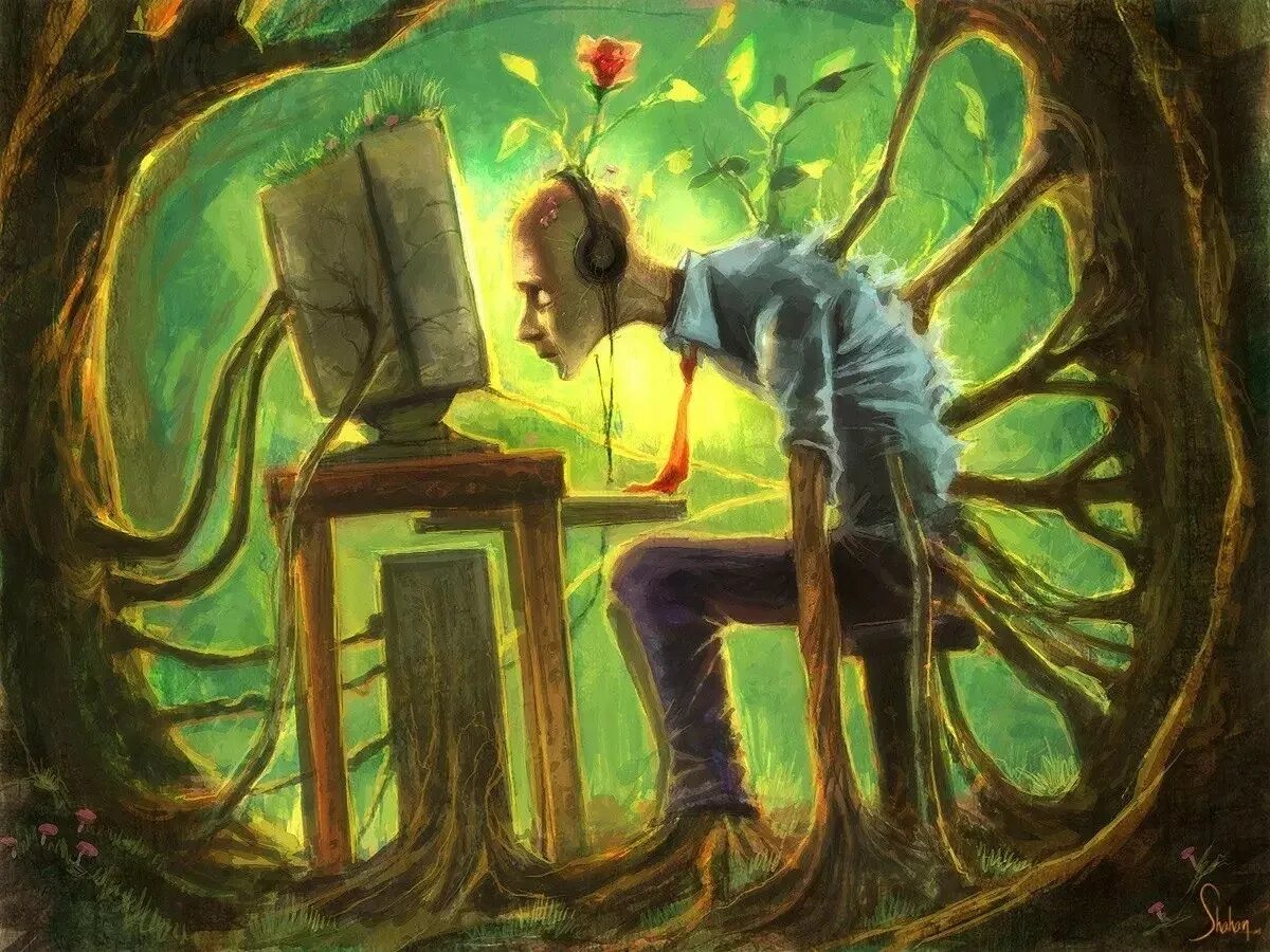 Жить в несчастье. Компьютерная зависимость. Интернет зависимость. Зависимость от компьютера арт. Компьютерные иллюстрации.