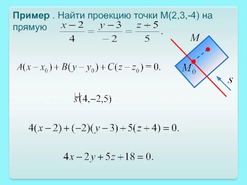 Как найти м 0. Проекция точки на прямую. Проекция точки на прямую в пространстве. Координаты проекции точки на прямую в пространстве. Найти проекцию точки на прямую.