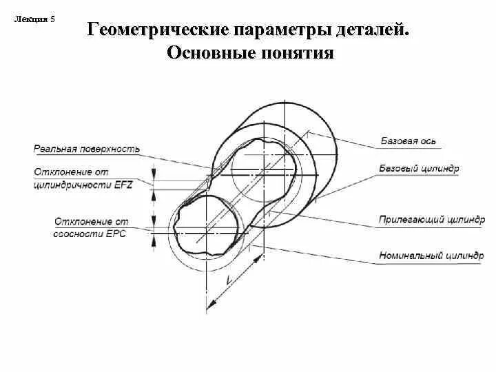 Отклонение геометрических параметров. Допуски отклонения формы и расположения плоскостей. Допуски отклонения формы и расположения поверхностей. Виды отклонений. Допуски на цилиндрические поверхности.