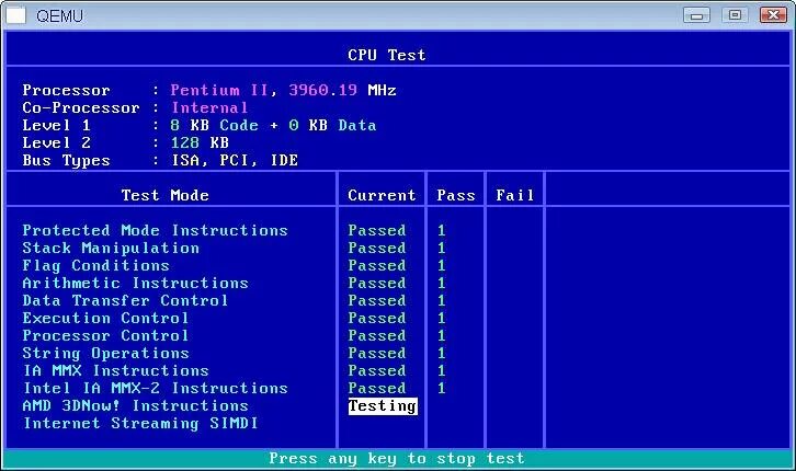 Motherboard DMA Tester. DMA Controller, 8237a-5. QEMU Virtual CPU Version 2.5+. ANTIWINBLOCK. Testing enabled