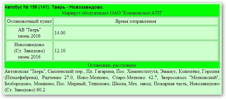 Автобус конаково тверь завтра. Расписание автобусов Завидово Конаково.