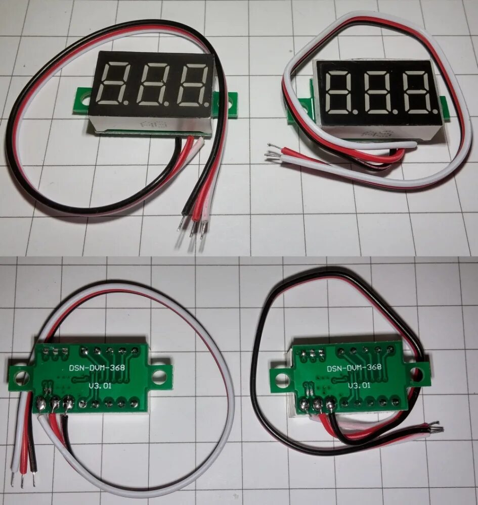 0.28 Inch Red Blue Digital LED Mini Display Module DC2.5V-30V DC0-100V Voltmeter