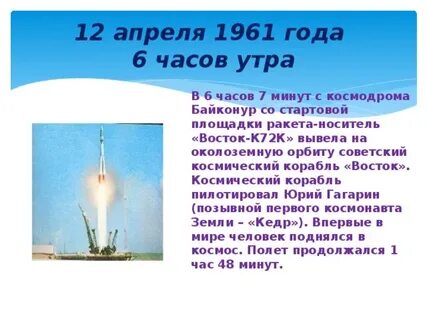 Полет гагарина продолжался минут