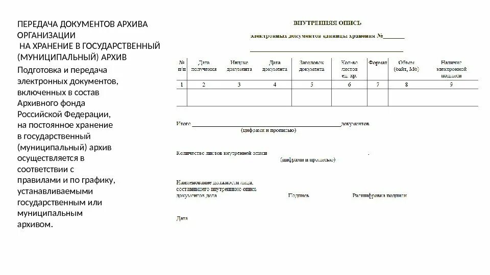 Информация о приеме документов. Акт приема-передачи документов на хранение в архив организации. Акт приема передачи документов на постоянное хранение в архив. Передача документов в архив на хранение образец. Опись приема передачи дел в архив.