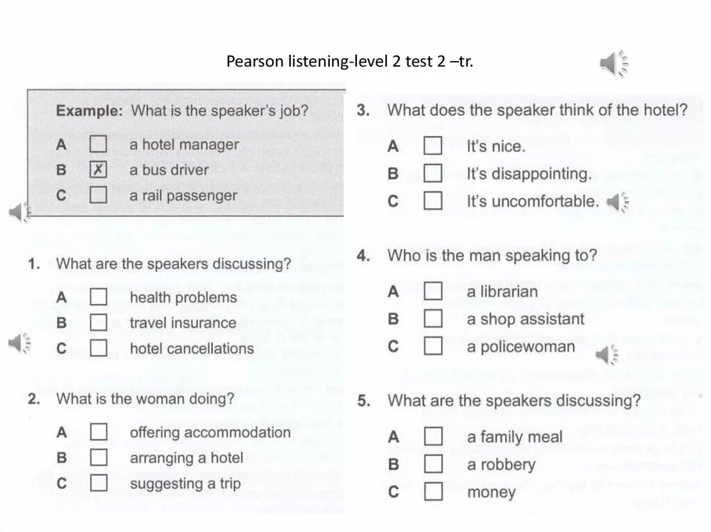 Тест 2 20 году. Test 2. Levels of Listening. Today2 Unit test2. Choices Pearson аудирование.