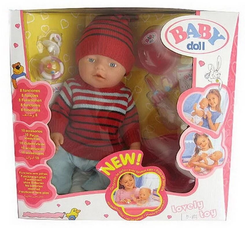 Пупс функциональный с аксессуарами 35см, кор. Пупс 43см, функц. Интерактивная кукла shantou gepai пупс с аксессуарами b709403. Кукла младенец беби борн. Пупс baby doll.