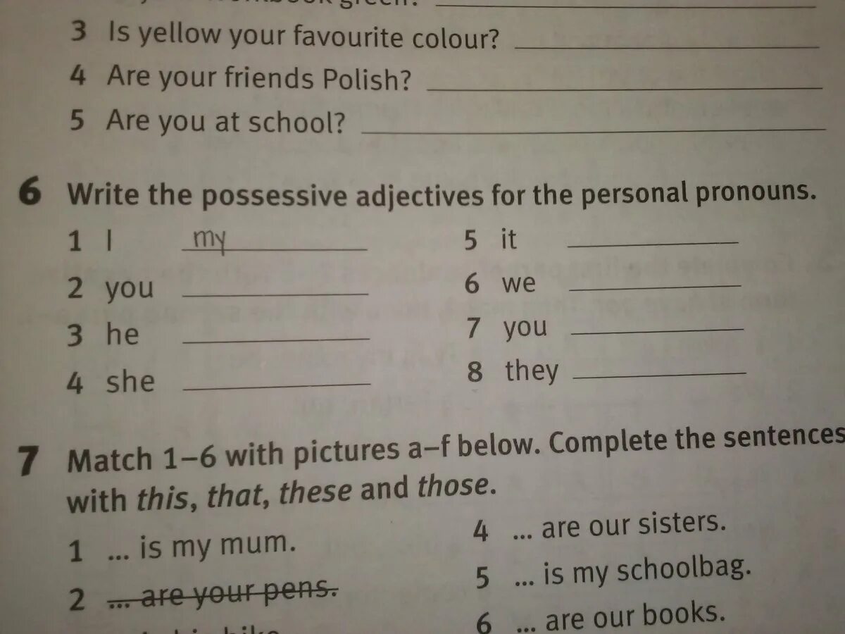 Fill in the correct possessive adjective. Write the possessive adjectives. Possessive and write. Write the possessive adjectives for the personal pronouns.. Write the correct possessive adjective.