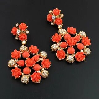 Коралловые серьги