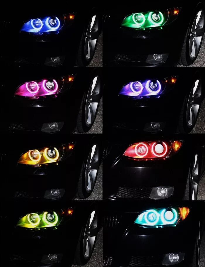 Купить глазки на фары. BMW e60 ангельские глазки led lampochka. RGB ангельские глазки БМВ е39. RGB ангельские глазки БМВ e60. Led маркеры для BMW e90.