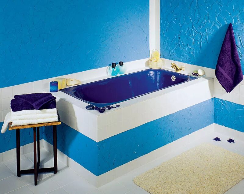 Ремонт покрытия ванной. Цветная ванна. Голубая акриловая ванна. Разноцветные акриловые ванны. Крашеная чугунная ванна.