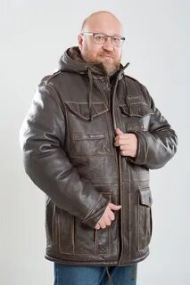 Куртка зимняя из кожи буйвола мужская