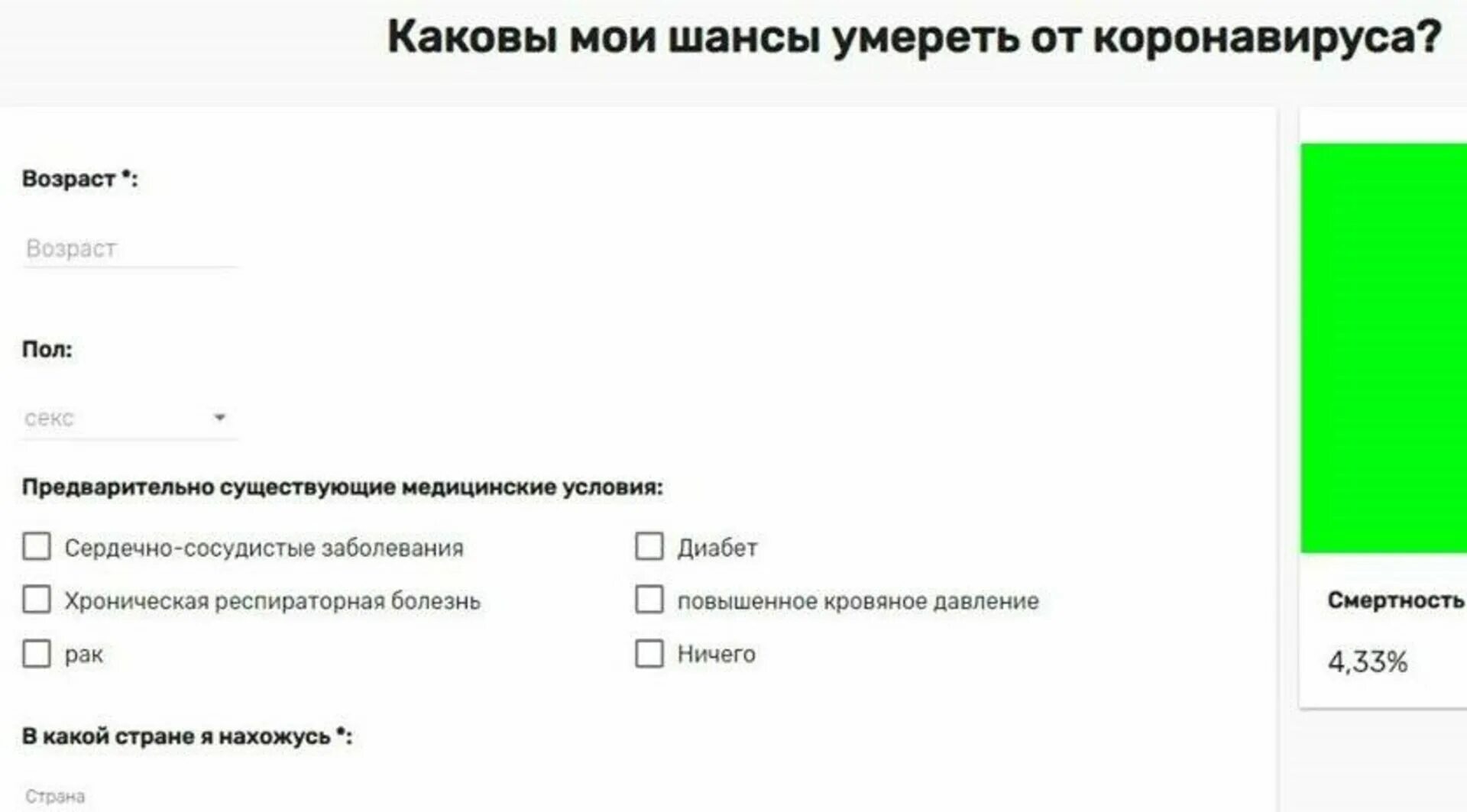 Сколько людей в россии умерло от коронавируса. Шанс смерти.