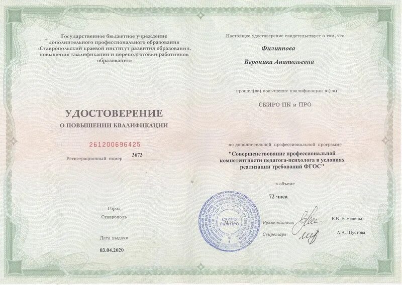 Институт дополнительного образования и повышения квалификации