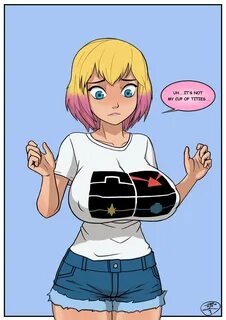 kichatundk, gwenpool, marvel, tagme, biting lip, clothing, huge breasts, ni...