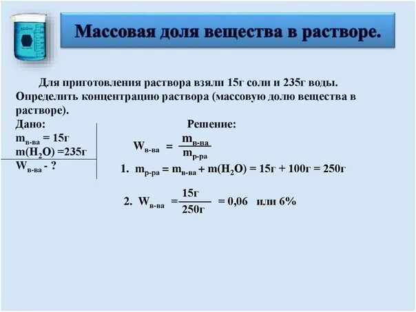 Масса по массовой доле химия