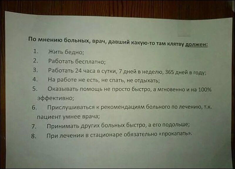 По мнение больных врач должен. По мнению пациентов врач должен. Смешная клятва медика. По мнен пациента врач должен.