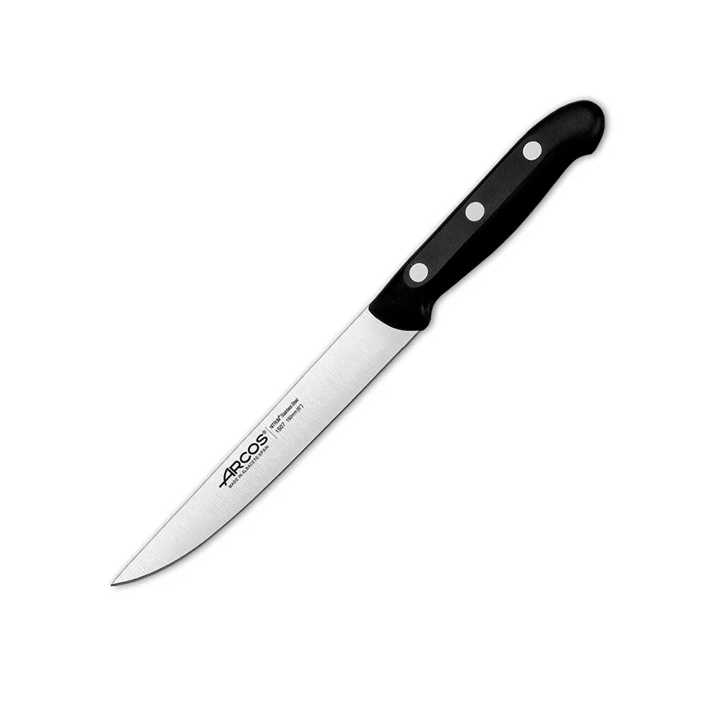 Нож 12 см лезвие. Ножи Трамонтина PROCHEF. Нож Arcos. Кухонный нож универсальный. Нож на белом фоне.