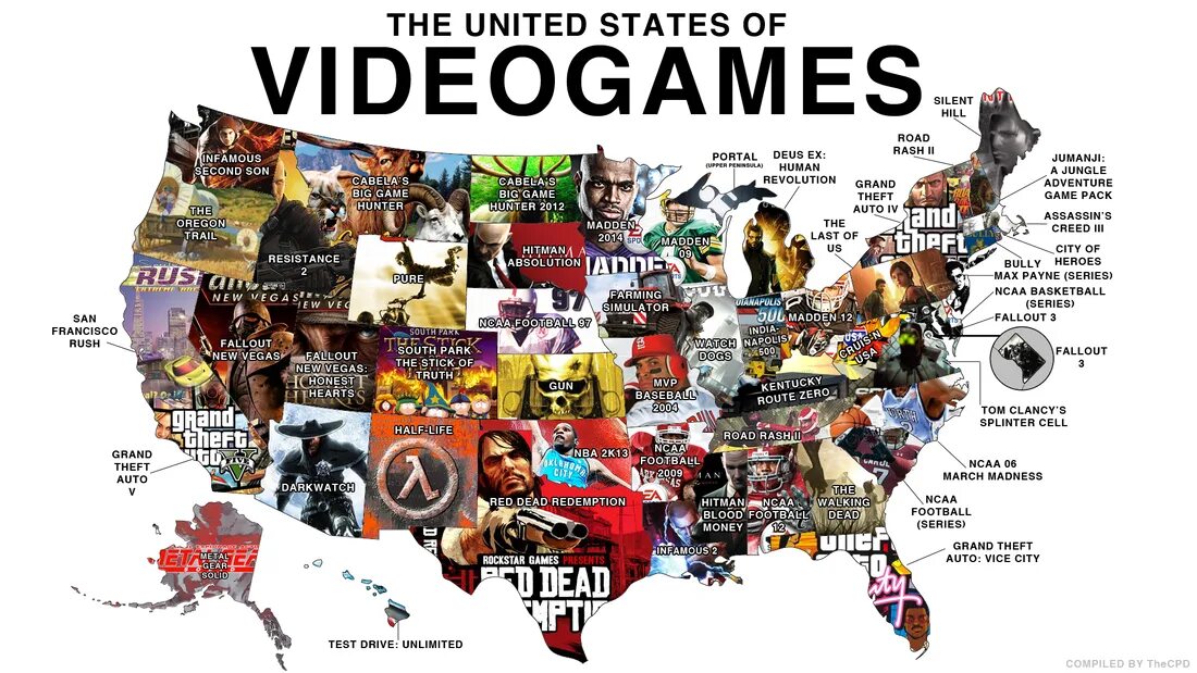 Игровые государства. Карты видеоигр. Популярные игры в Америке. История игровой индустрии.