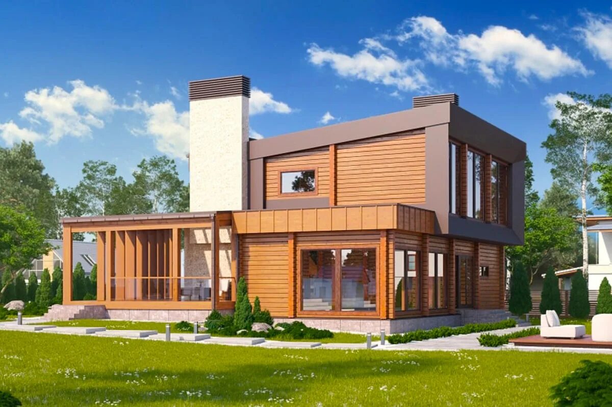 современные дома из клееного бруса. дом из бруса в современном стиле. Honka фахверк. дом из бруса с плоской кровлей. дом из клееного бруса монтре 170.