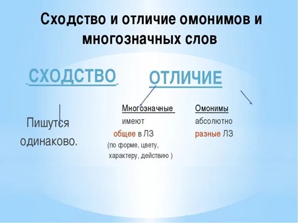 Многозначные слова омонимы в речи