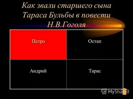 Как звали детей тараса