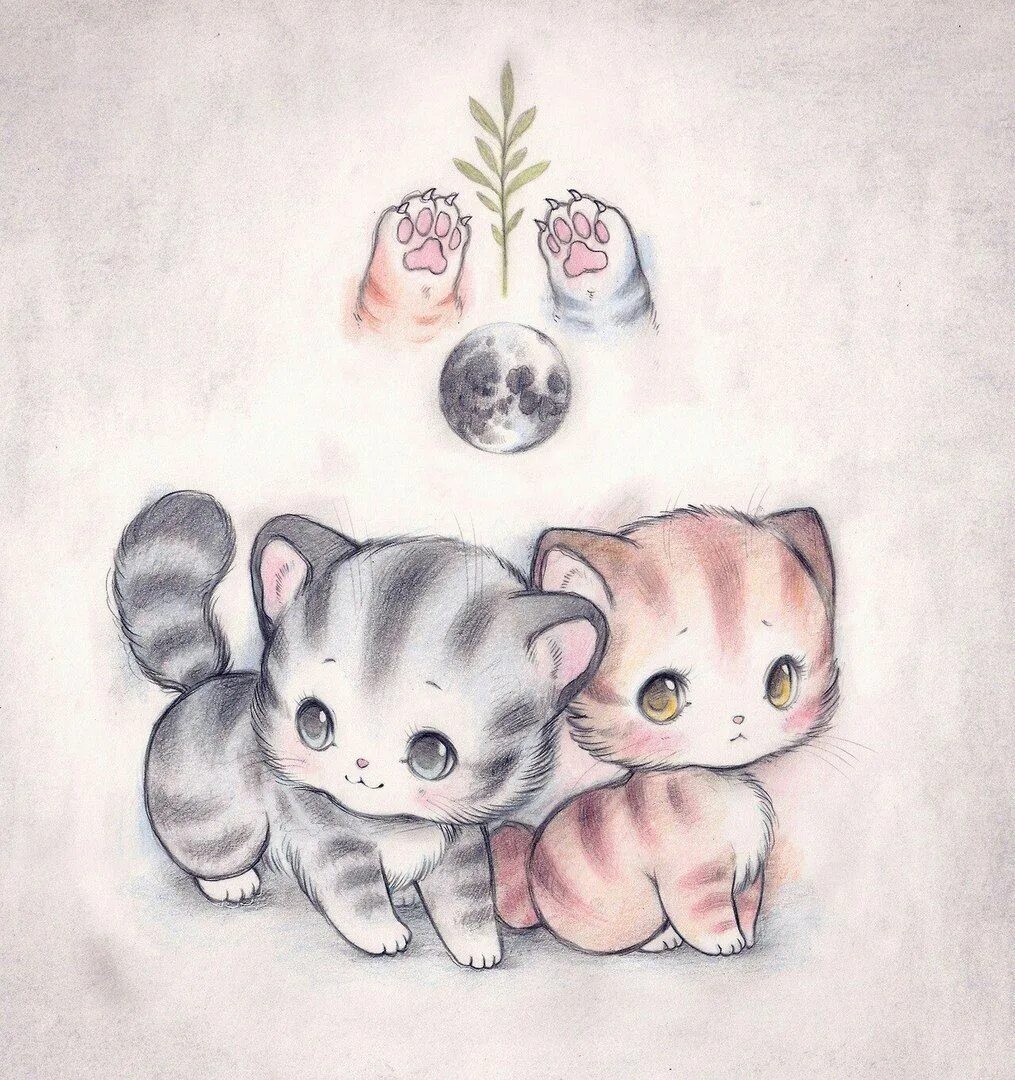 Милые рисунки кошечек. Миленькие рисунки. Милые рисуночки. Милые маленькие рисунки. Котенок рисунок.