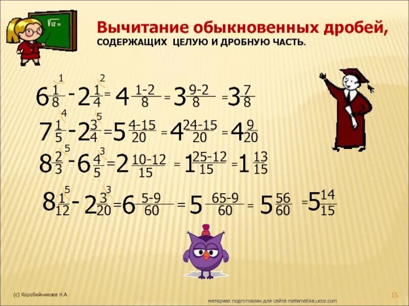 1 8 десятых дробью. Дроби. Вычитание обыкновенных дробей. Вычитание обычных дробей. Вычитание из целого обыкновенной дроби.