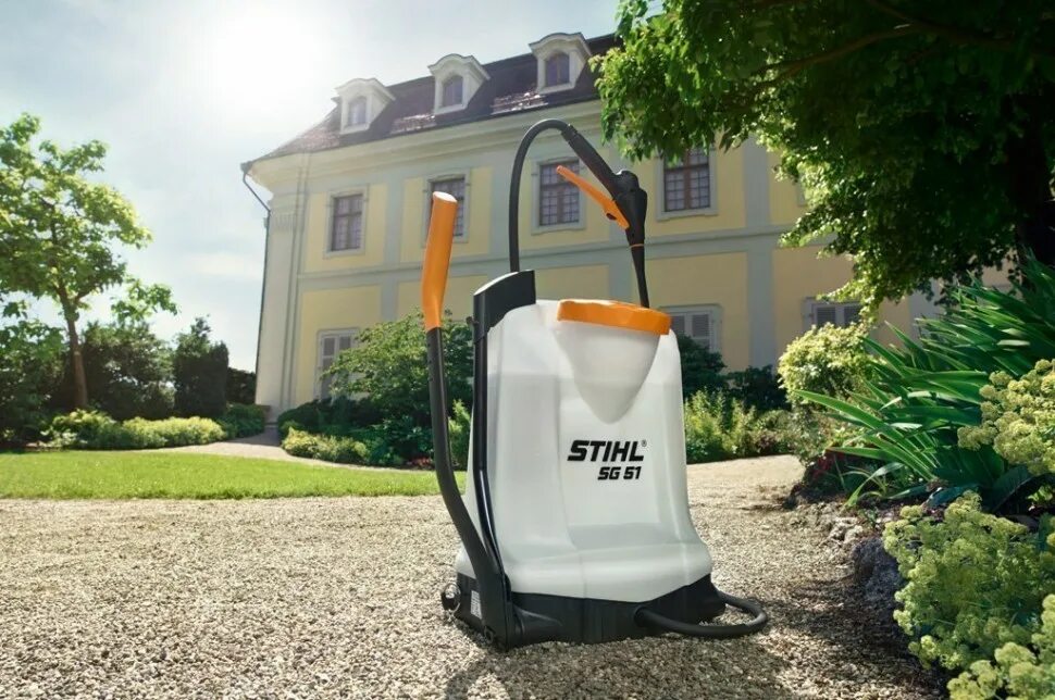 Stihl SG 51. Ранцевый опрыскиватель Stihl. Распылитель Stihl. Аккумуляторный опрыскиватель Stihl. Опрыскиватель штиль купить