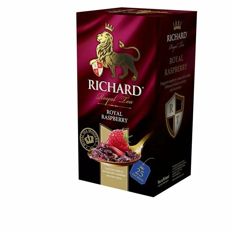 Richard чай в пакетиках. Чай Richard Royal Raspberry черный 25 пакетиков. Чай Richard Роял Расберри 25 пакетиков.