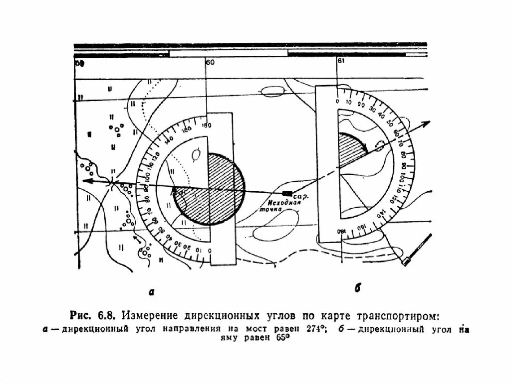 Изм карта. Измерение дирекционных углов на топографической карте. Определение магнитного азимута на топографической карте. Дирекционный угол магнитный Азимут истинный Азимут. Дирекционный угол через магнитный Азимут.