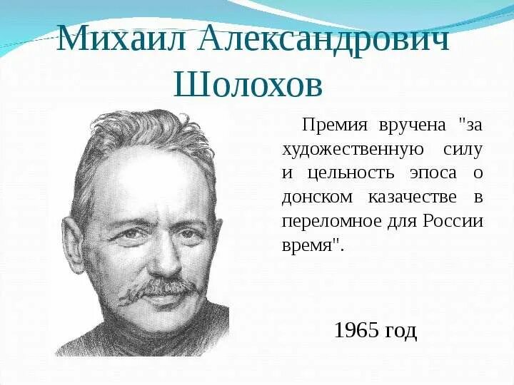 М шолохов лауреат нобелевской премии. Шолохов портрет писателя. м а шолохов.