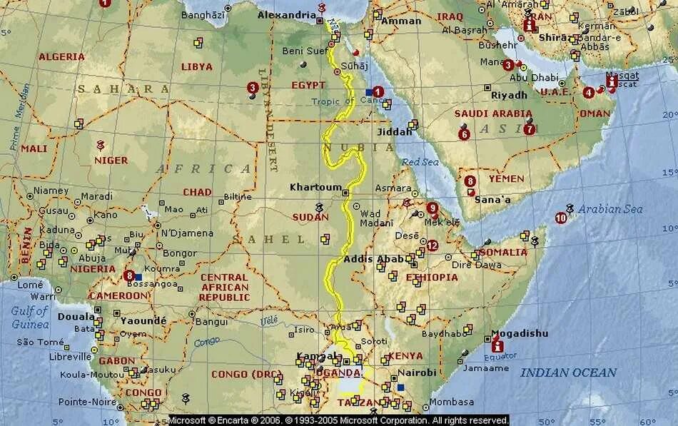 Как называется африканская река изображенная на карте