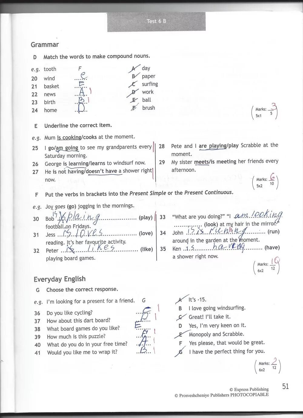 Тест модуль 6 спотлайт 6 ответы. Англ тест Grammar 6 класс. Test 6a 6 класс ответы Spotlight. Test 7b по английскому 6 класс Spotlight. Spotlight 3 Test booklet 6a 6b ответы.