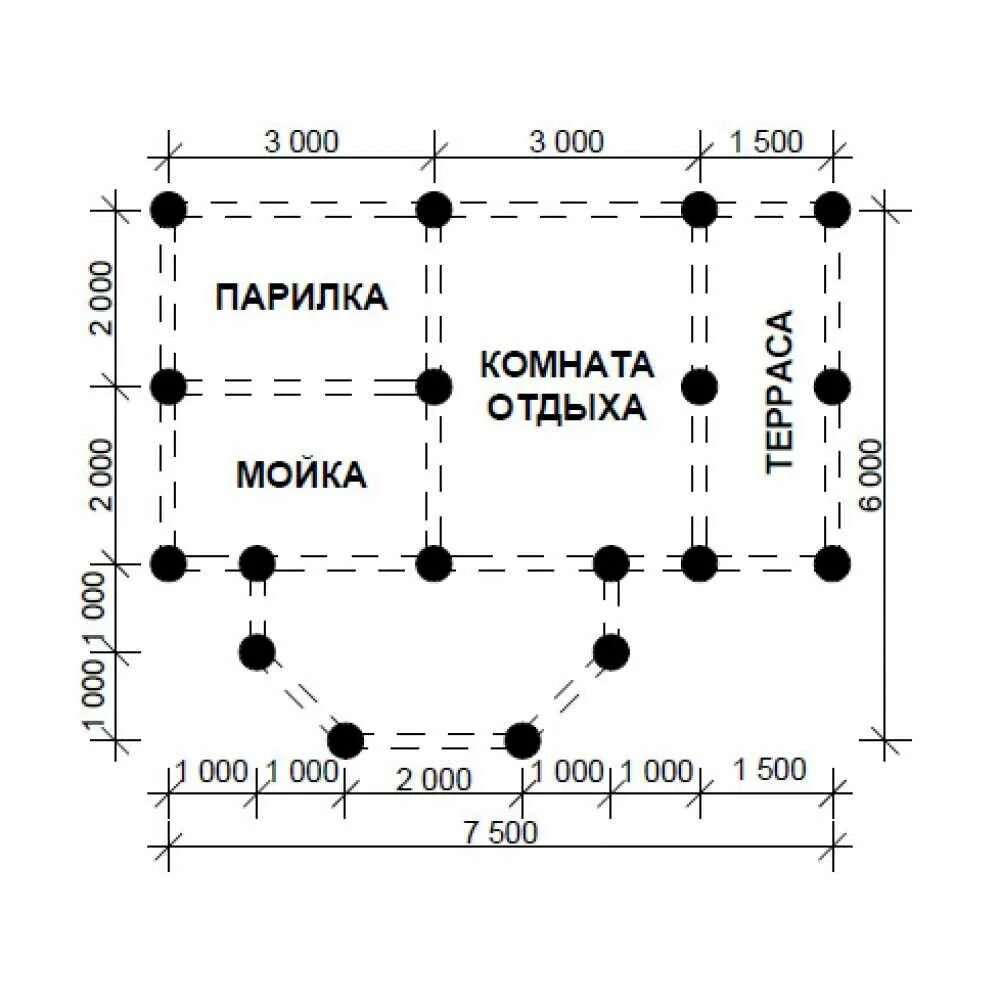 Фундамента расстоянии