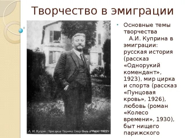 Куприн после революции. Куприн в 1919.